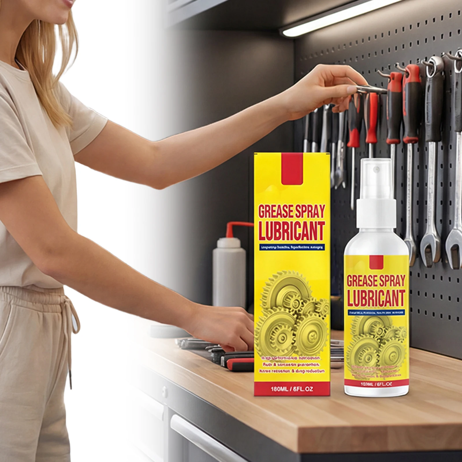 6.1oz Penetrating Oil Spray Multi-Purpose Antirust Lubricant Fast-Acting for Eliminates Grease Contaminants and Corrosion