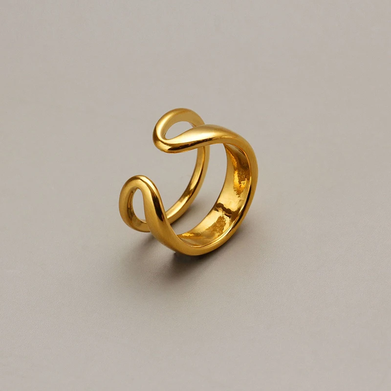 Double-Deck Punk Vintage Adjustable Open Rings for Couples