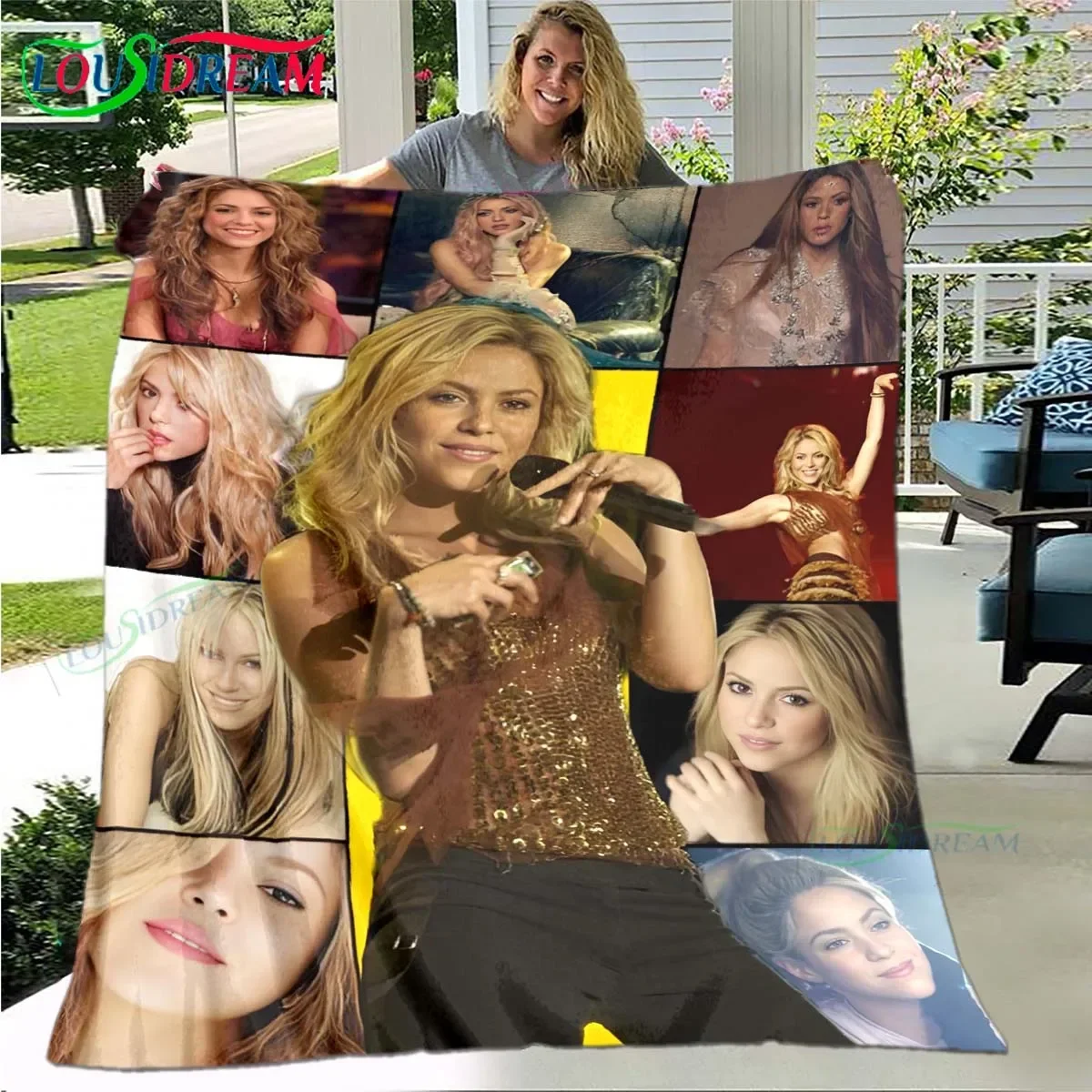 Pop Female Singer S-Shakira Four Seasons Blanket Sofa Cover Travel Bed Plush Blanket Travel Office Break Blanket Birthday Gift