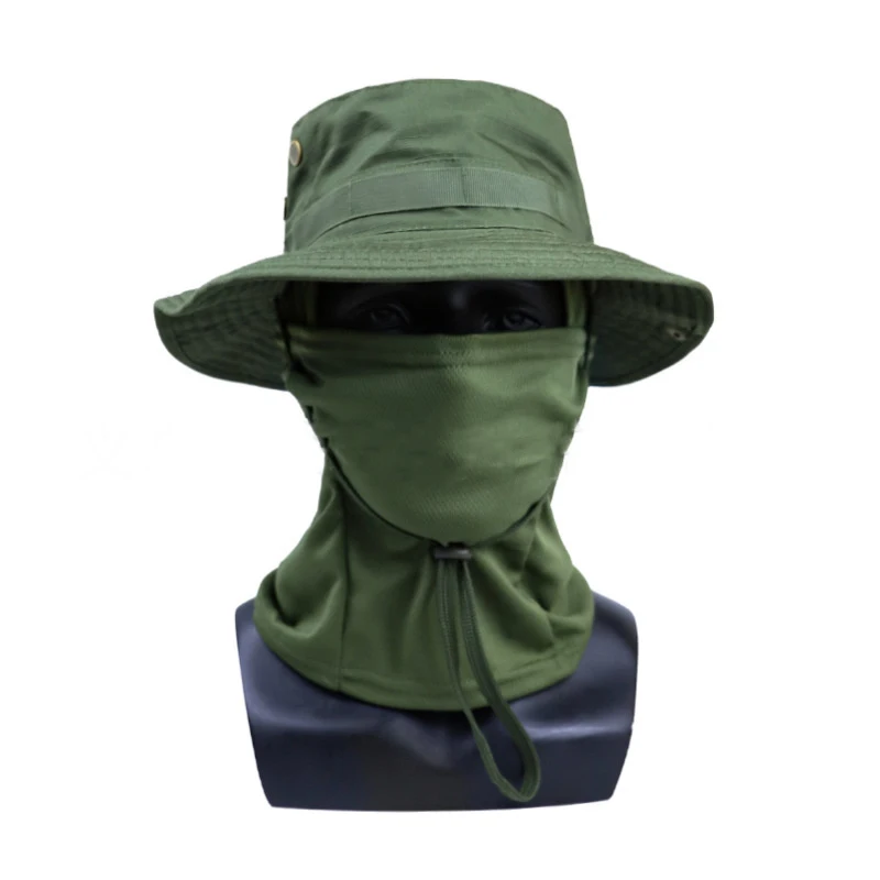 New Camo Military Enthusiasts Square Pocket Bonnie Cap Benny Hats Fishing Hiking Outdoor Sun Caps With Neck Scarf