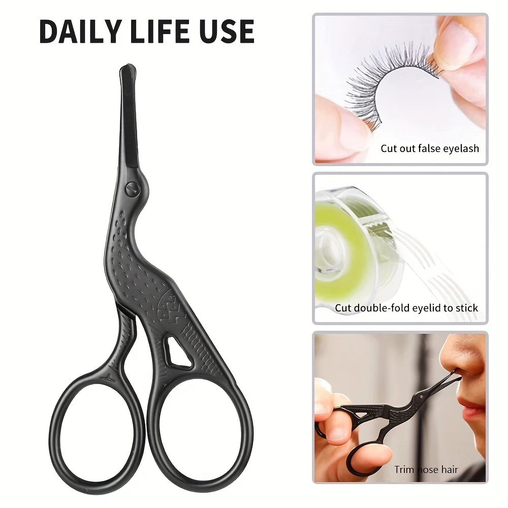 Stork Type Round Head Stainless Steel Safety Beauty Scissors Multifunctional Trimming For Nose Ear Beard Eyebrow Hair Men Women