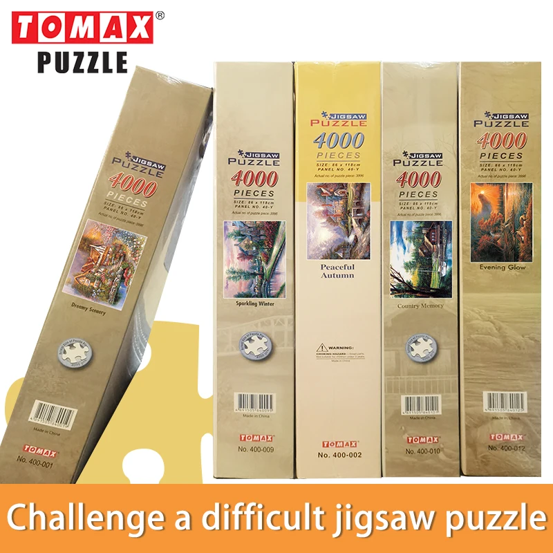 Adult Puzzle 4000 Pieces Landscape Oil Painting Pastoral Art Decorative Painting Decompression and Decompression High Difficulty Healing Game Board Game Toy Holiday Gift