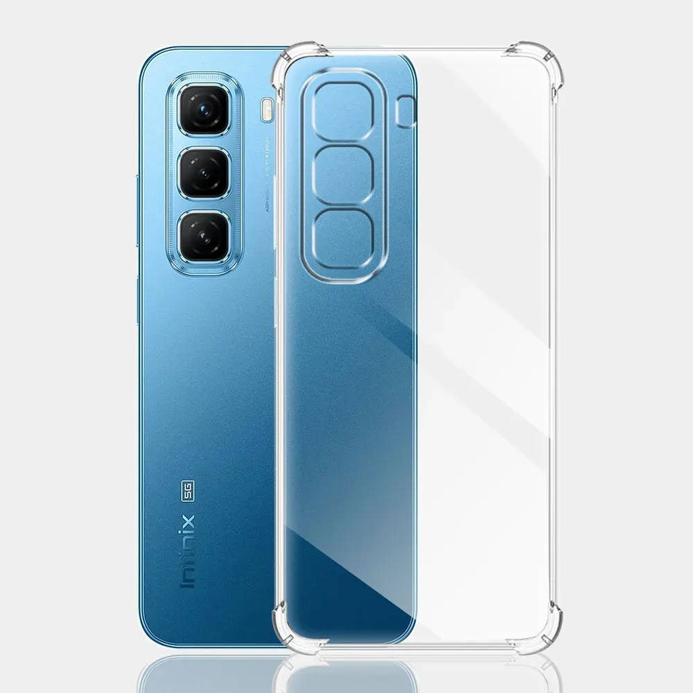 حافظة لهاتف انفينيكس هوت 50 4G حافظة هاتف ناعمة من السيليكون الشفاف لهاتف انفينيكس هوت 50 5 جرام هوت 50 غطاء خلفي شفاف مقاوم للصدمات