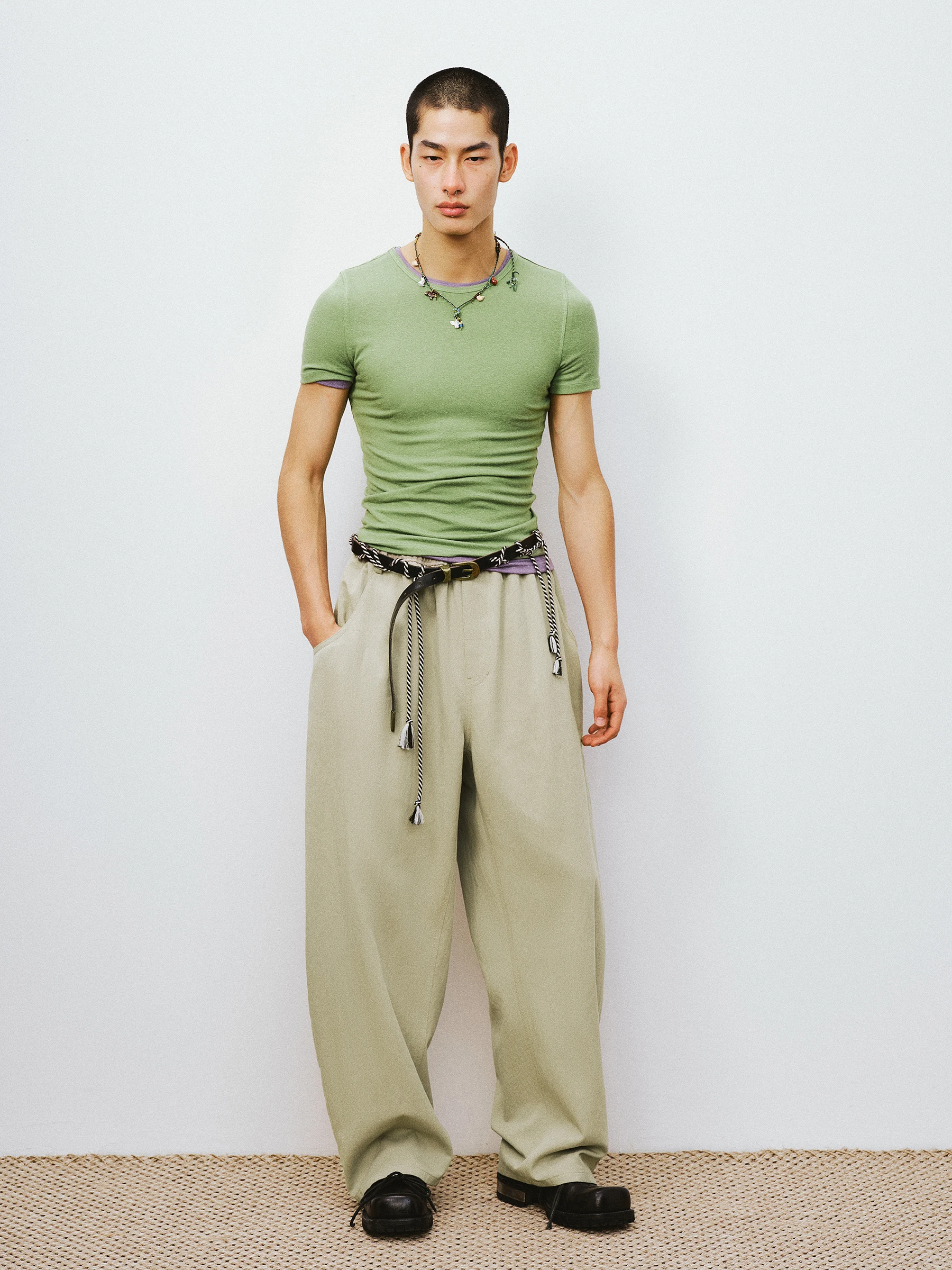 VERMO Free Spirit Build Casual Flexible Top Layer Cowhide Adjustable Braided Rope Belt Fashionable Unisex Leather Waistband