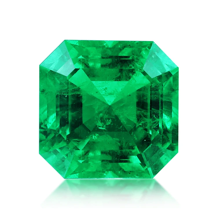 Zhanhao Hydro Emerald Price Per Carat For Assher Cut Lab Created Hydrothermal Emerald Loose Gemstone Big Size In Stock