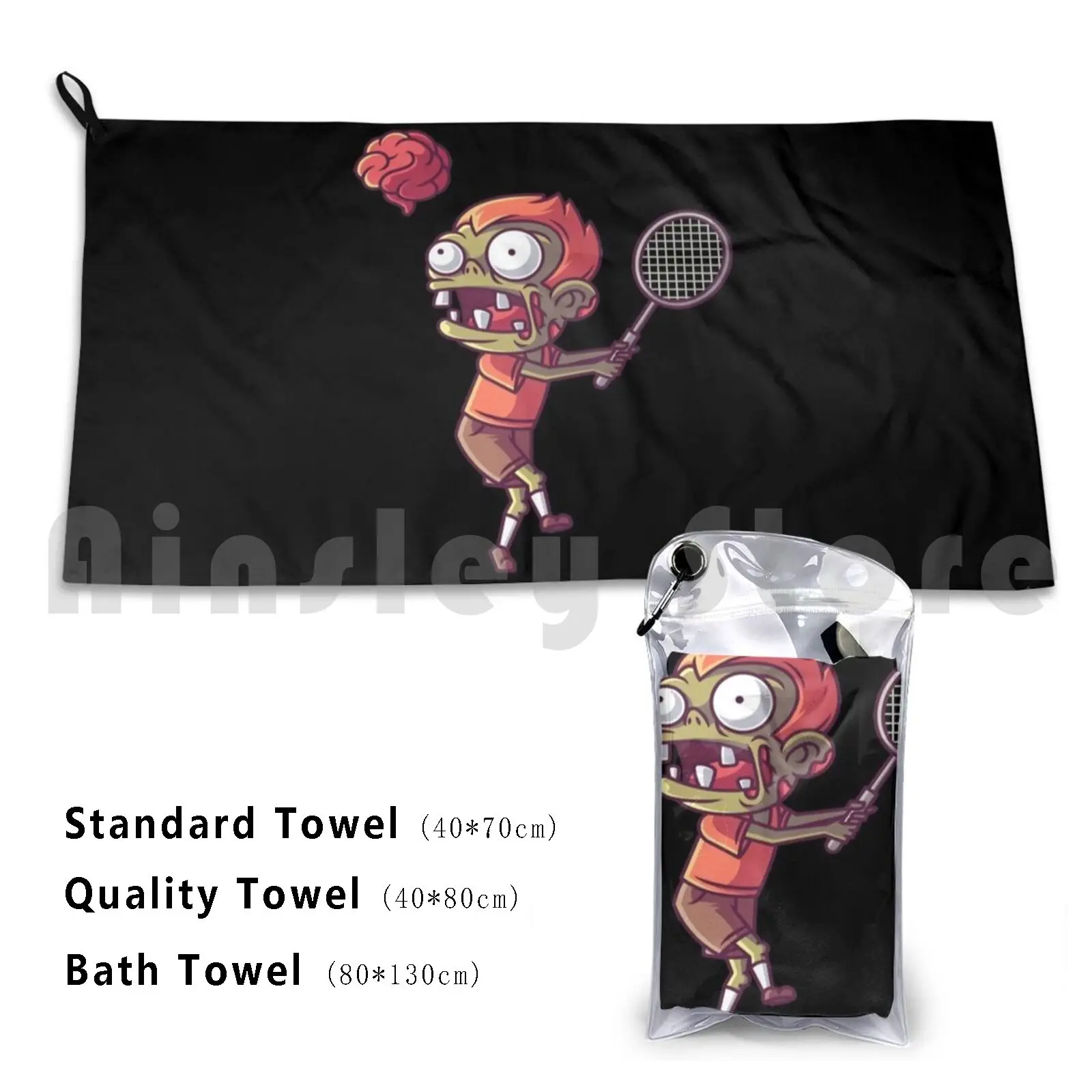 Zombie Tennis Bath Towel Beach Cushion Zombie Brain Undead Halloween Scary Monster Sport Ball Sports Athlete