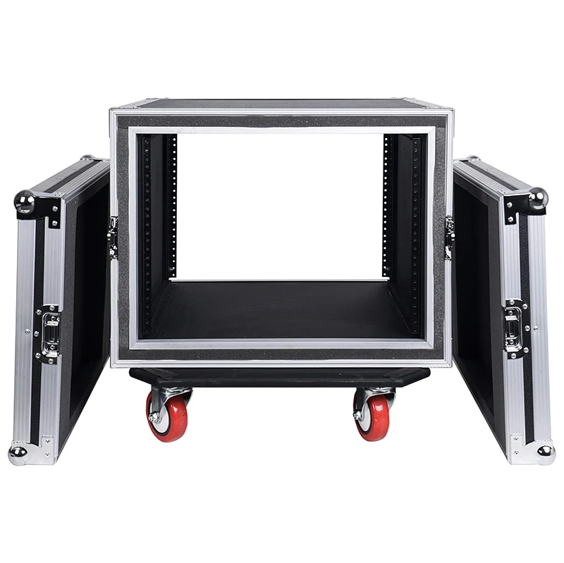 8U ATA Rack Case With 17 Inch Depth and Casters 8 Space Size Rack Road Case Shockproof Mount U Case