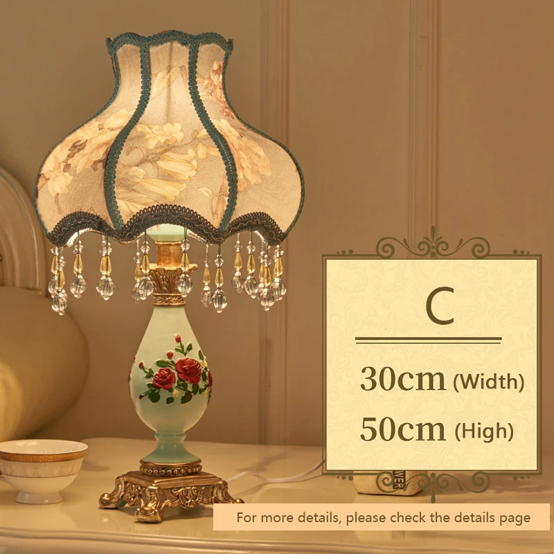 Table Lamp Night Desk Light Tiffany Luxury Bedroom Bedside Decorative European Mediterranean Warm Living Room Study