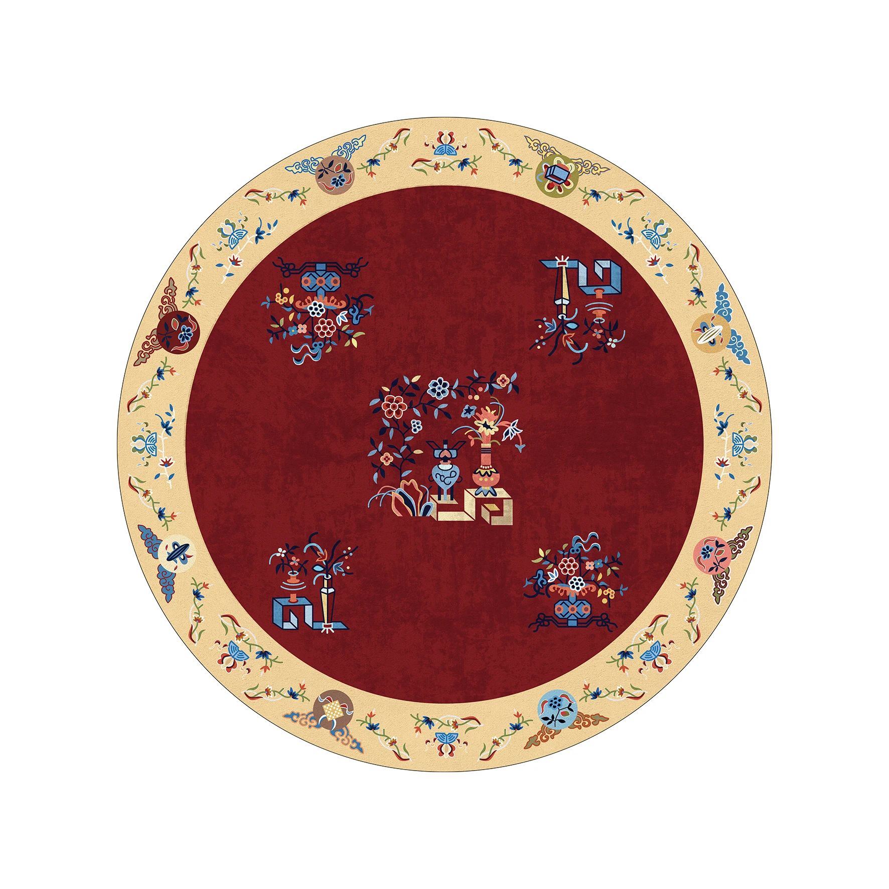 

Новый китайский круглый ковер для гостиной, кабинета, легко поддерживаемый водопоглощающий ковер, подходит для размещения дивана, входной зоны