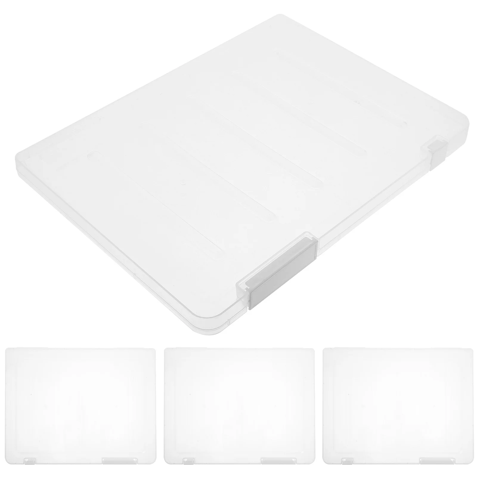 4 個のプラスチック製ドキュメントオーガナイザーボックス PP 収納ケース カード写真ファイル用 旅行オフィスドキュメントオーガナイザーボックス
