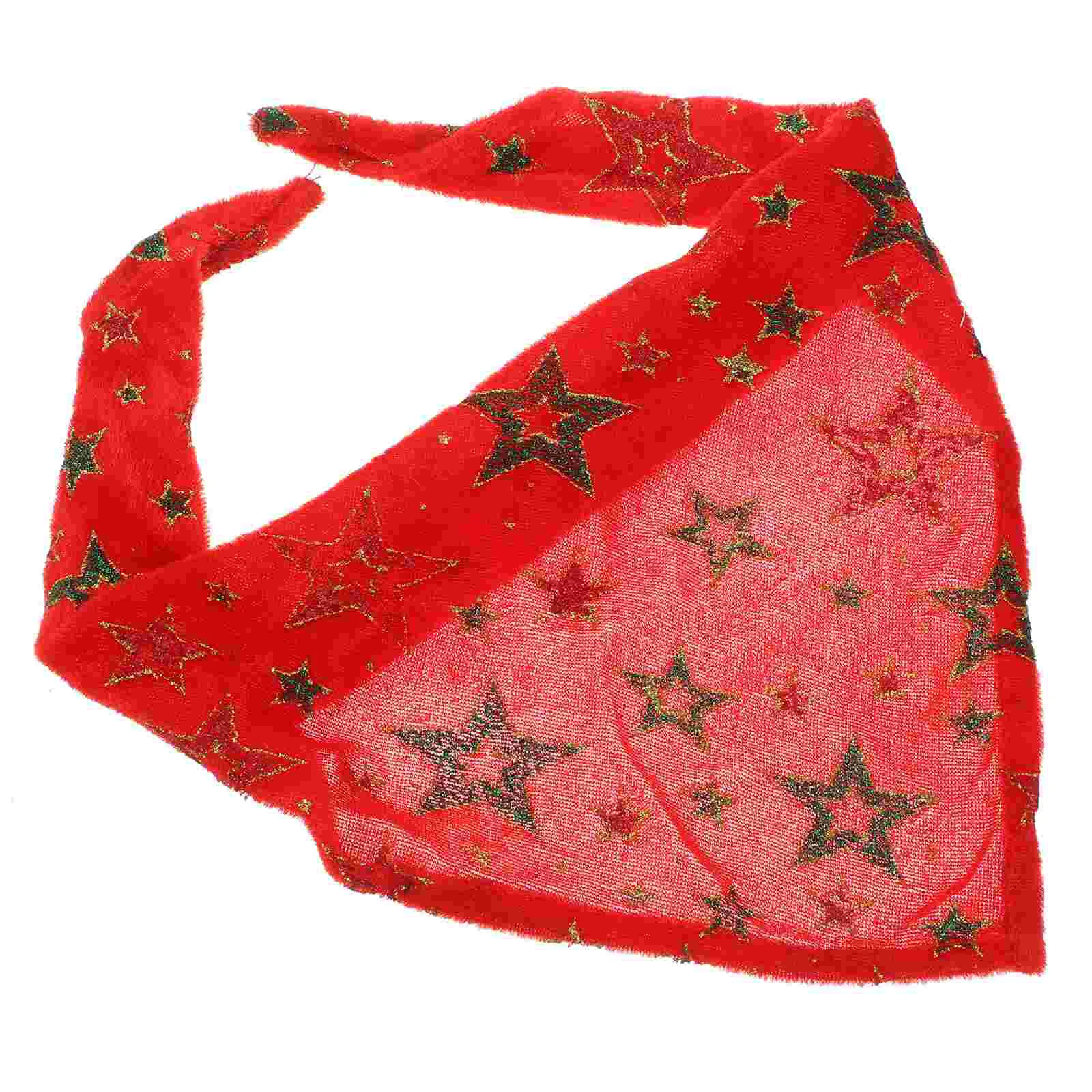 

Dog Pet Christmas Saliva Towel Soft Triangle Ornaments Bandana Bib Adorable Scarf Portable Decor