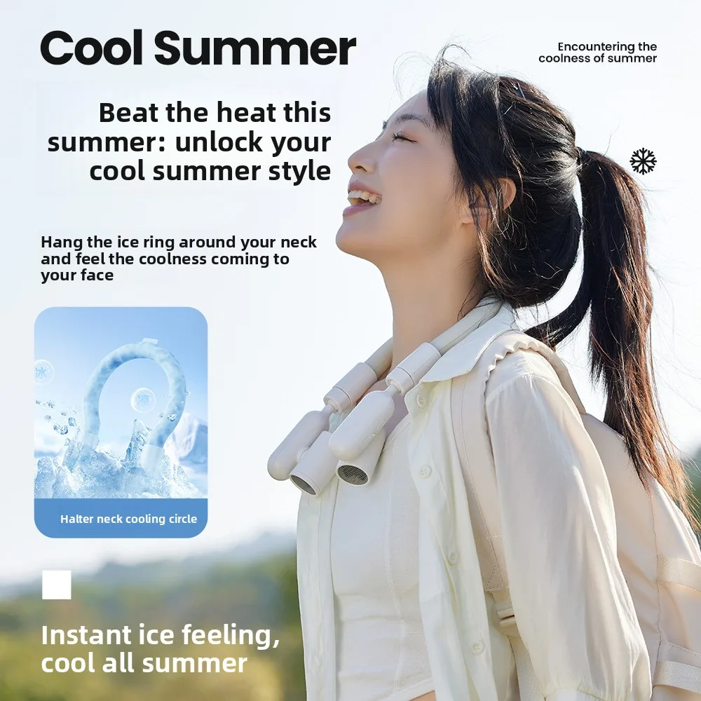 CX high-speed neck fan cooling portable ice compress long battery life new multi-function