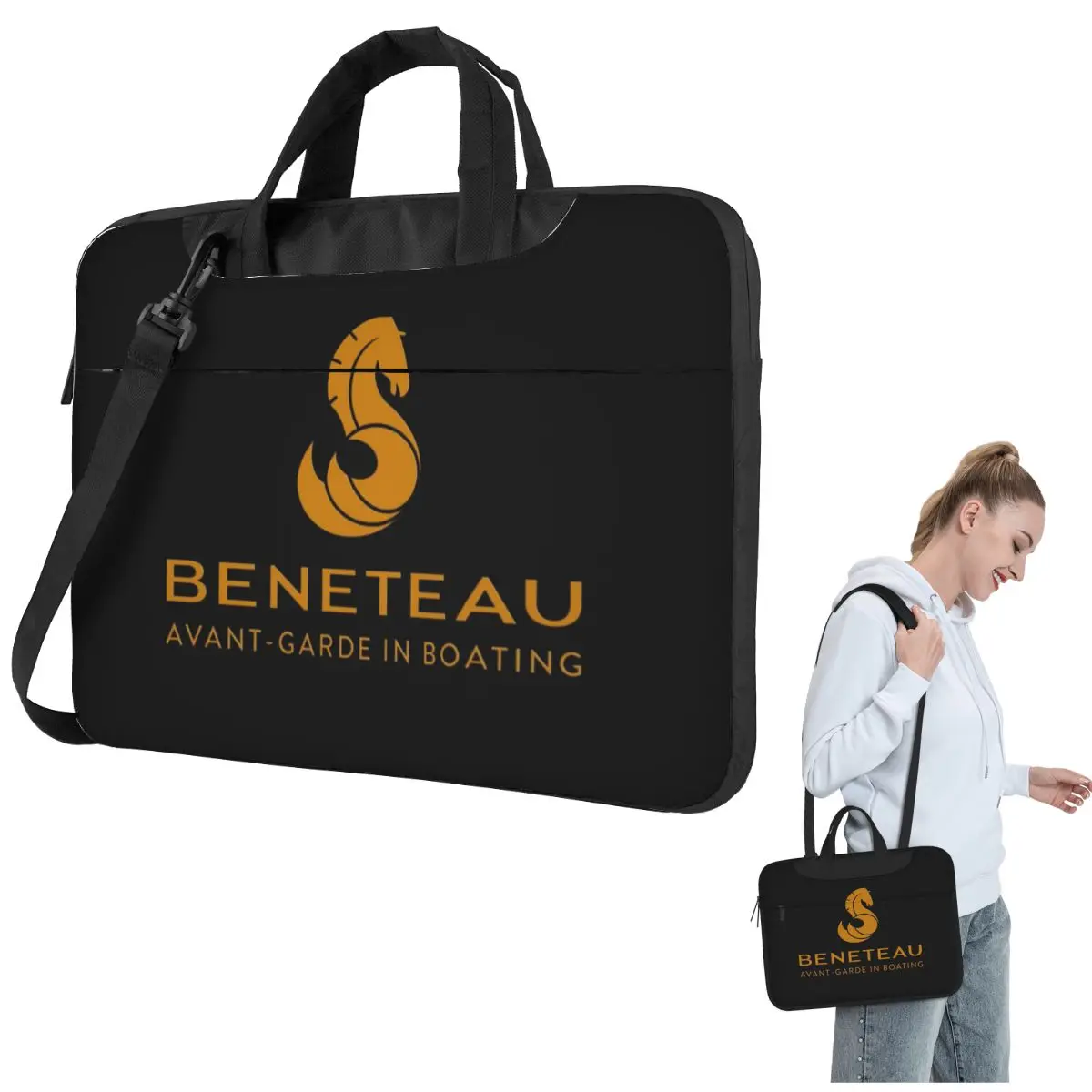 BENETEAU BOAT Crossbody Laptop Bag Case Computer Bag Resistant Protective Notebook Pouch for Macbook Pro