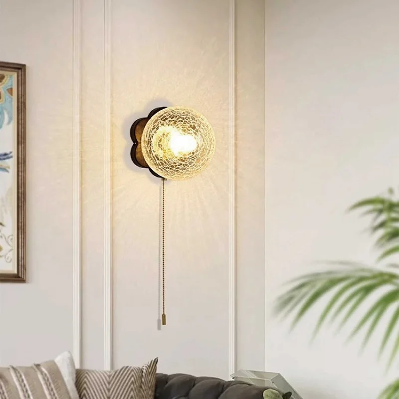 الرجعية الجليد متصدع الزجاج غرفة نوم السرير الجدار مصباح الجوز خلفية مصباح مدخل المدخل الممر المحيطة مصباح #5