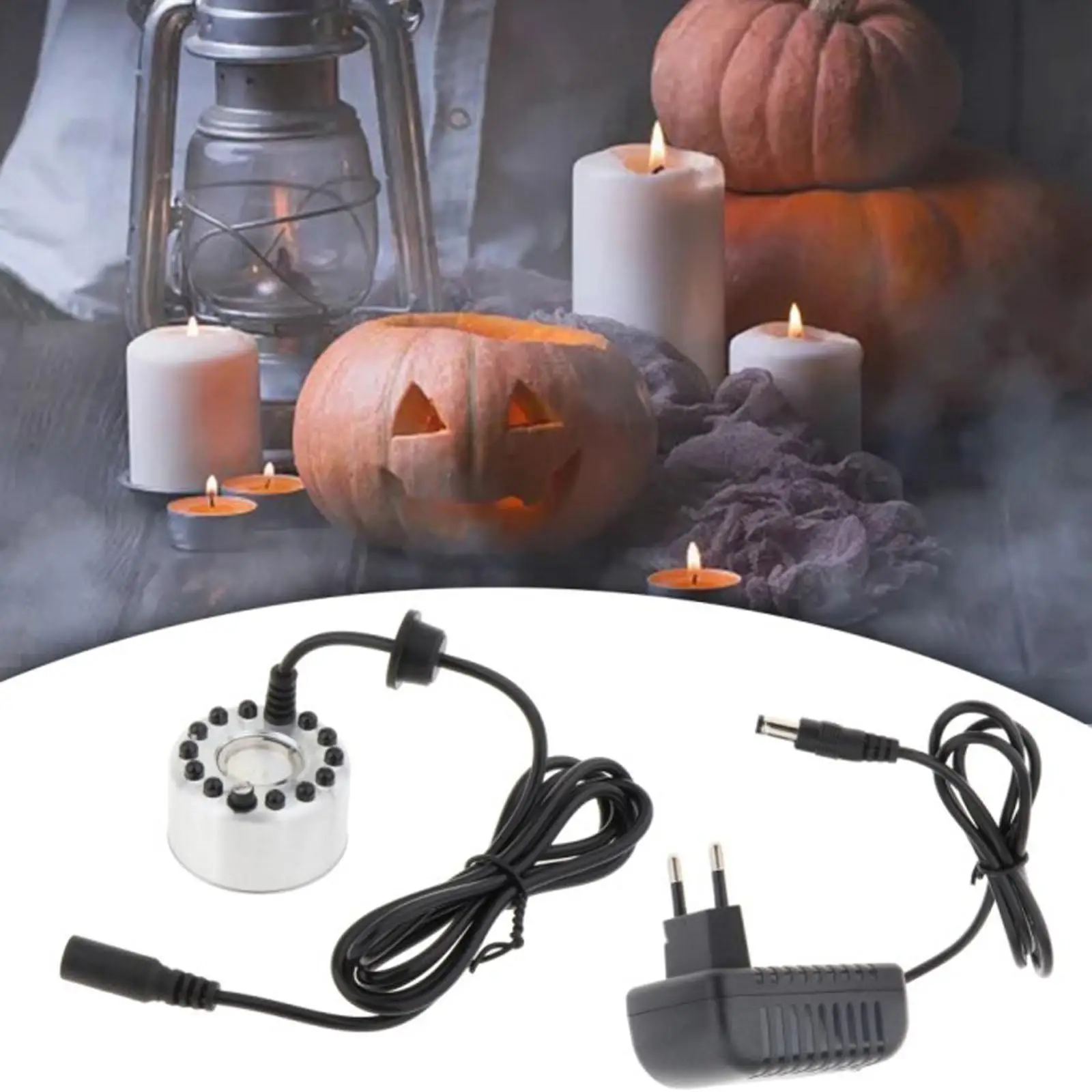 Mini Mist Fogger Mister with Colorful LED EU 220V Plug Versatile Sturdy Color Changing Aluminum for Water Fountain