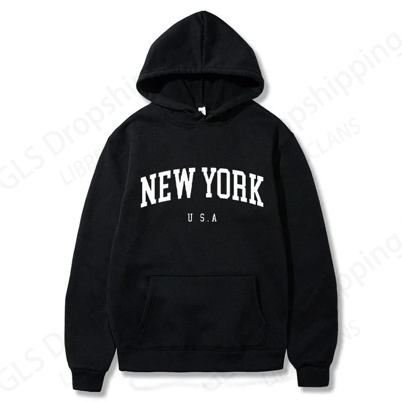 

New York USA Letter Print Hoodies Men Women Fashion Hoodie Sweatshirt Women Sweatshirt Coats Hooded Pullovers Sudadera Sportwear