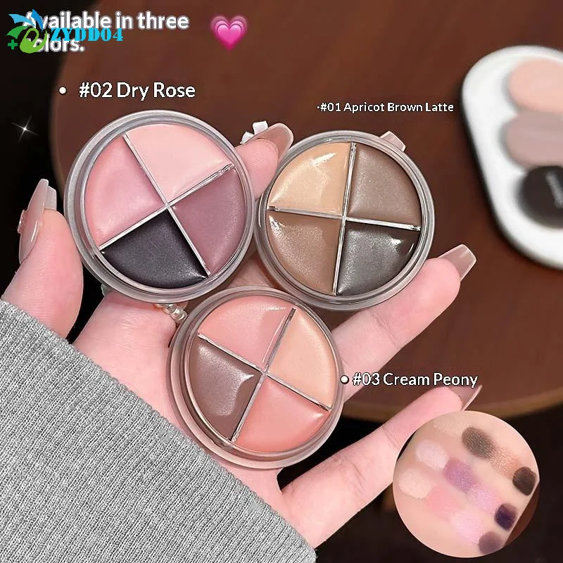 ● 1 Stück Cappuvini Matte Velvet Lidschatten-Palette 4 Farben mit Eyeliner, Highlighter und Kontur, Beauty-Kosmetik Augen-Make-up-Set