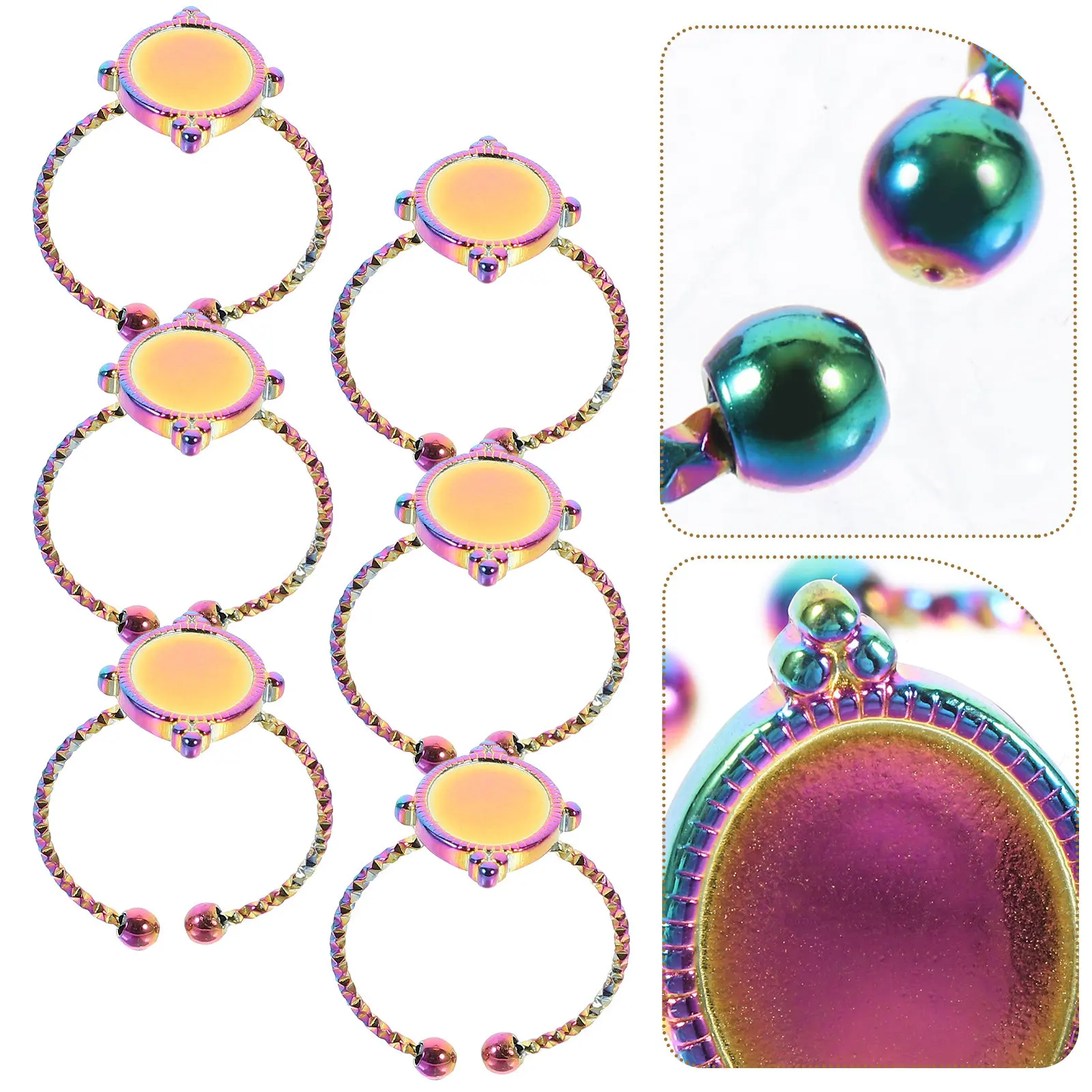 

6 шт. регулируемых оснований из нержавеющей стали для изготовления ювелирных изделий, поделок, изготовления колец, материалы для создания колец.