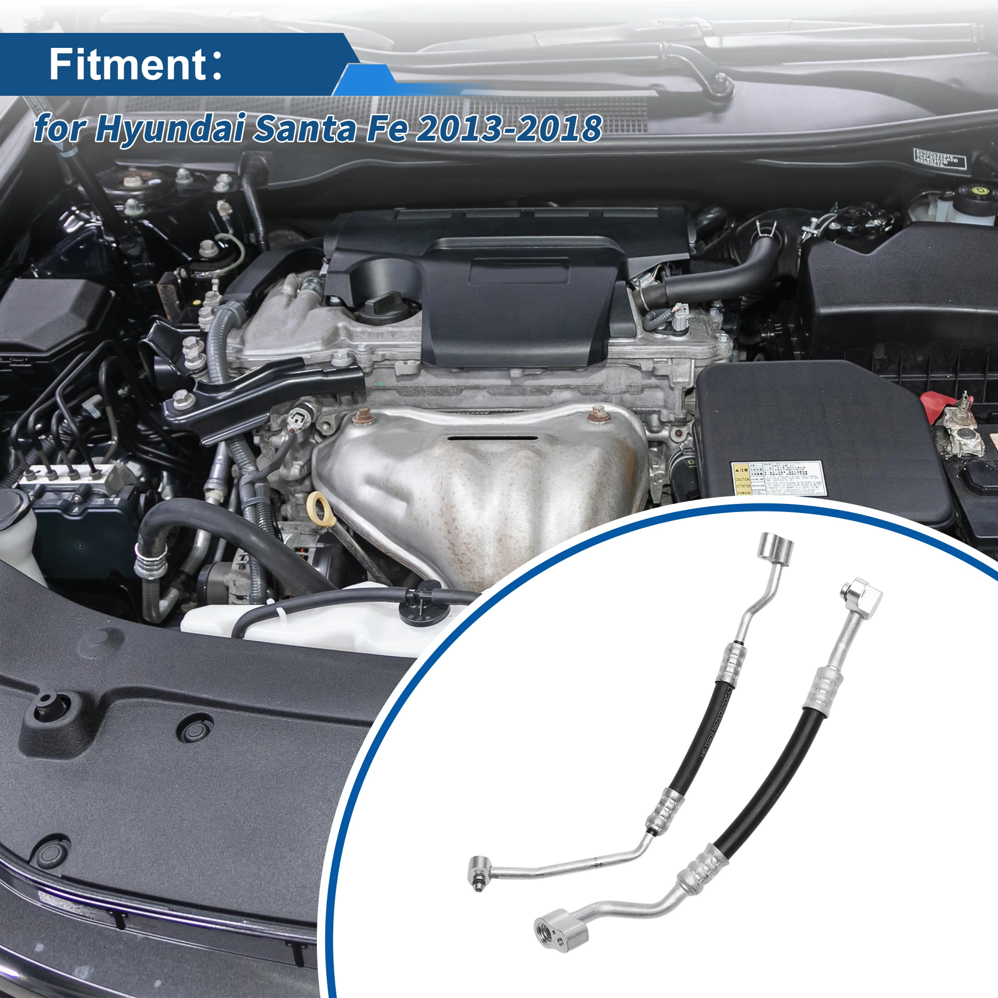 X Autohaux A/C Refrigerant Liquid Hose for Hyundai Santa Fe 2013-2018 Pressure Hose Car Air Conditioning Pipe Line No.977612W000