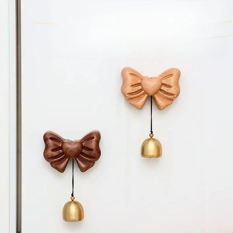 2026 Nice Entryway Wind Bow Knot Decor Doorbell Pure Copper Bell Shop Open Door Reminder Magnetic Bell