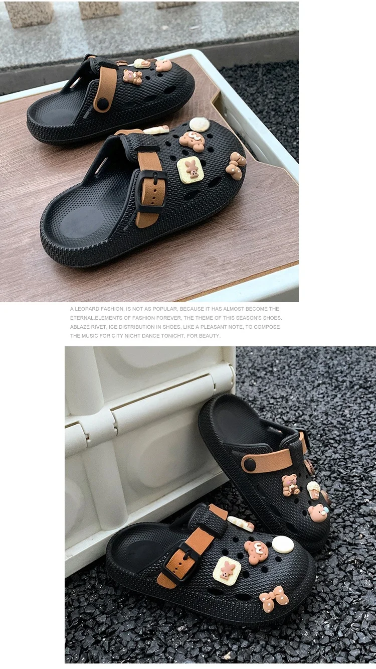Kinder-Clogs für Jungen und Mädchen, Neue rutschfeste, bequeme, geschlossene Hausschuhe für drinnen und draußen – Detail 8