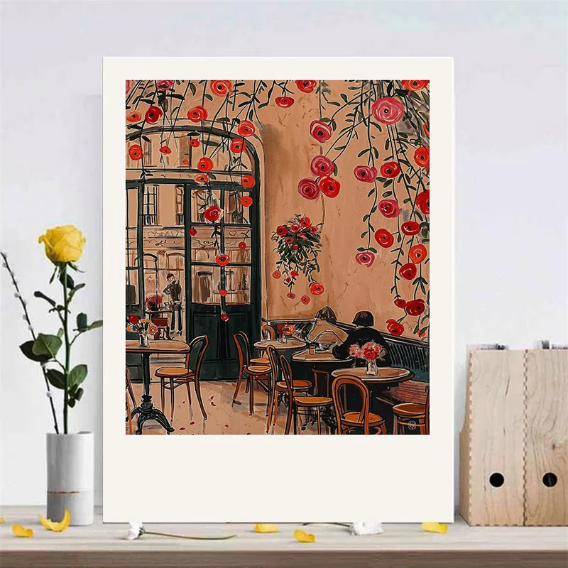 Dutch Canal House French Boulangerie Italian Coast Paris Cafe Poster Print Wall Art Pictures Canvas Painting Room Home Decor