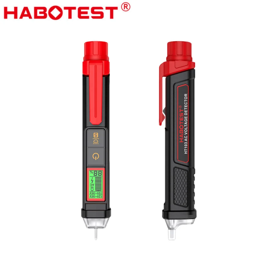 HABOTEST Voltage Test Pen NCV AC Voltage Detector 70‑1000V Live Wire Finder IP66 Flashlight Sound‑Light Alarm Electrician Tester