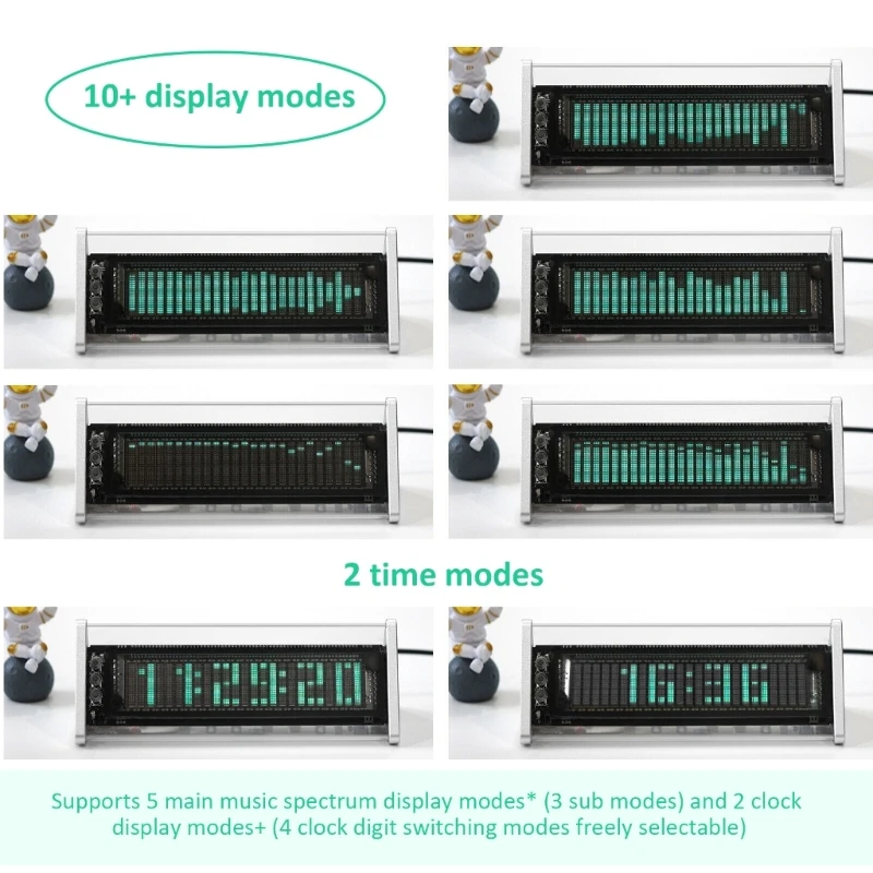 Analizzatori spettro musicale Amplificatori Indicatore livello stereo con orologio