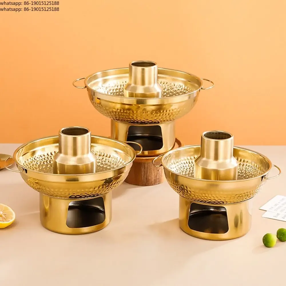 

Stainless steel hot plate19/ 20/23cm, fast heating, thickened, Thai hot pot, large capacity with handle, double ears, restaurant