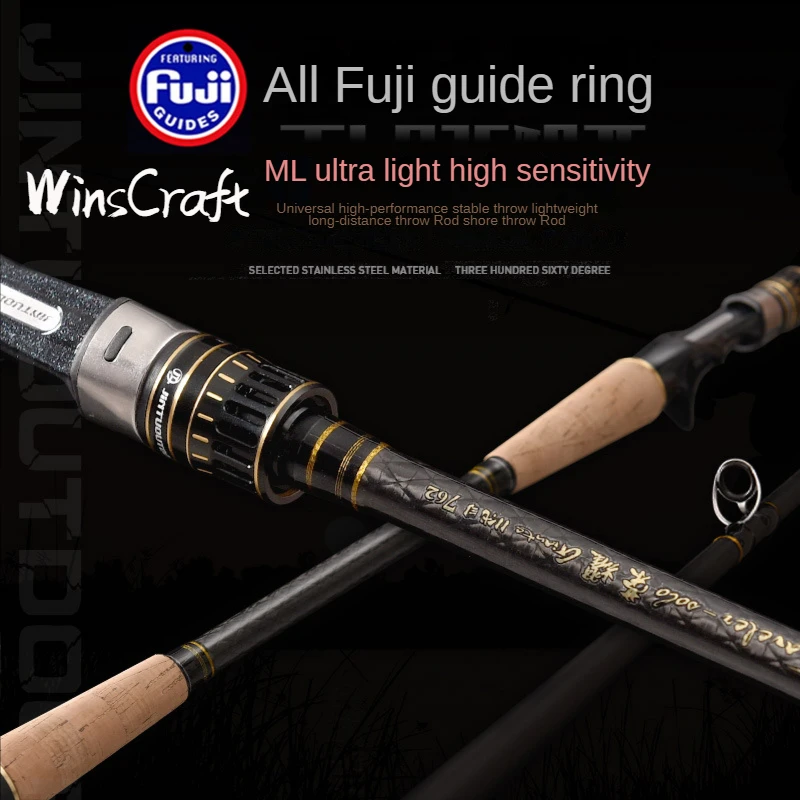 

WinsCraft Ultralight Fuji FarCasting Fishing Rod ML High Carbon Casting Rod 2.1m2.28m2.4m 2Section Spinning Fishing for Culter