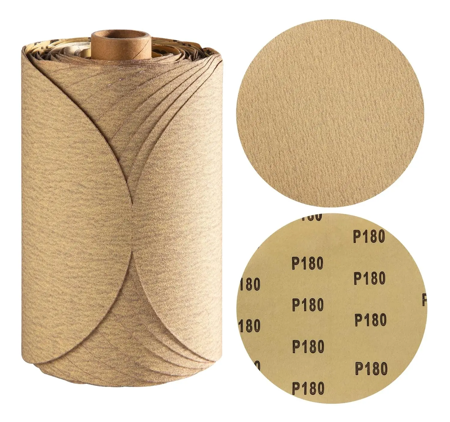 

100 PCS 6 Inch PSA Sanding Discs, 180 Grit Self-Adhesive for DA Sander, Wood Metal Finishing