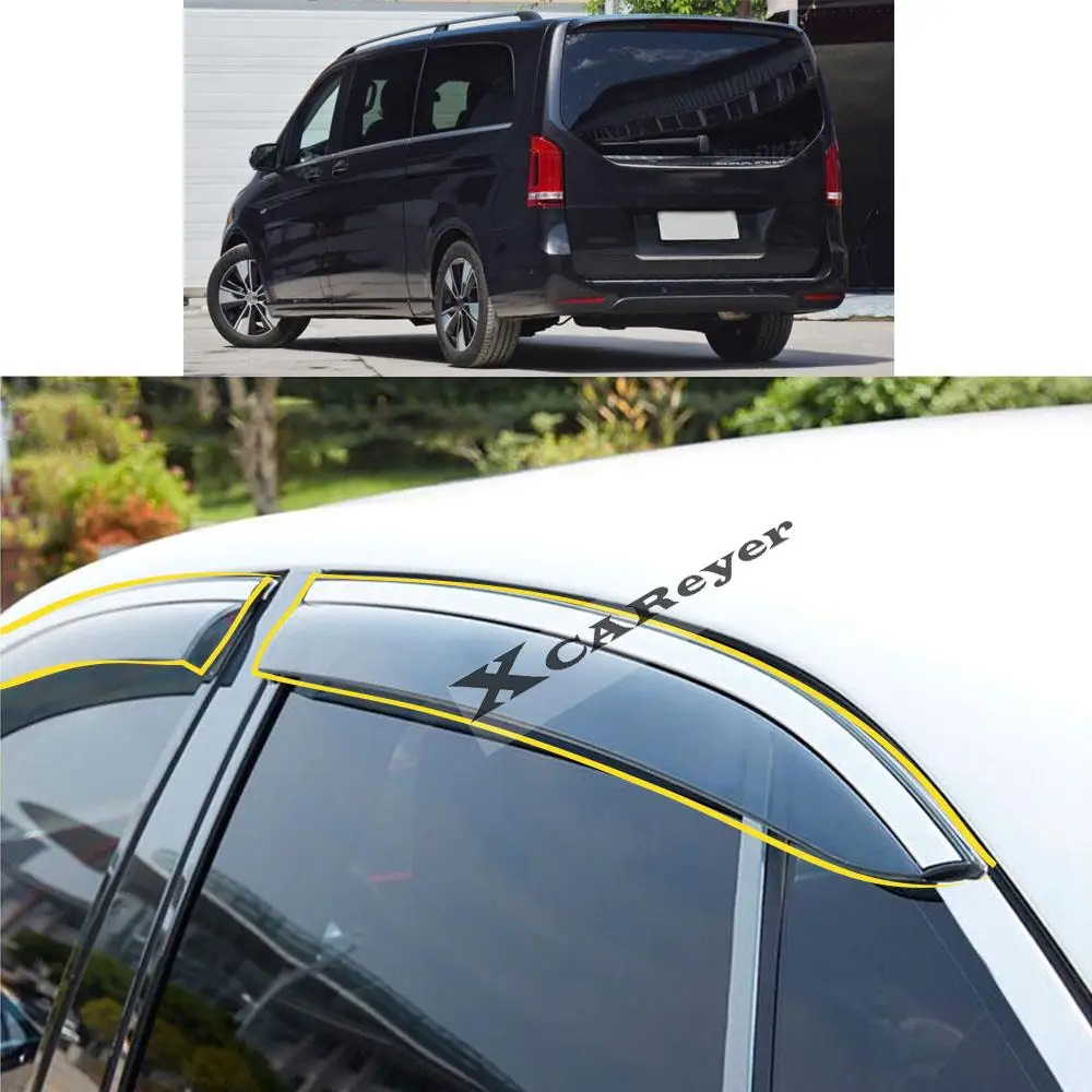 

For Mercedes Benz V-Series V-Class W447 2016 2017 2018 2019 2020 2021 Car Sticker Window Glass Wind Visor Rain/Sun Guard Vent