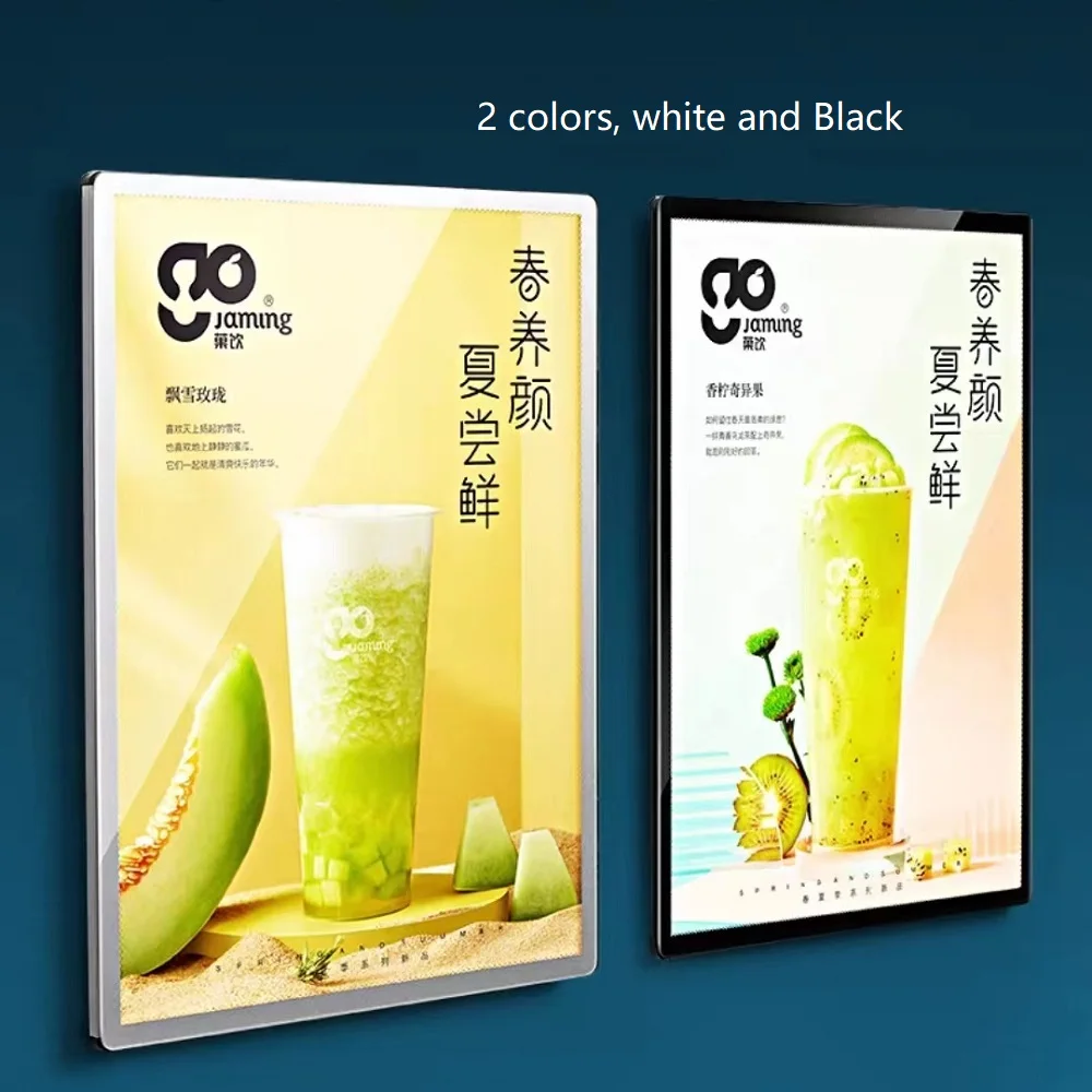 HISEECON Advertising Display Screens Drawing Light Box LED 60*90cm High Quality Tempered Glass Poster Movie Advertising Display