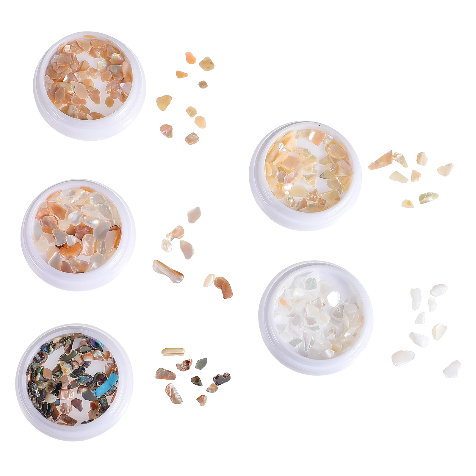 5 uds. De pegatinas elegantes de conchas trituradas para uñas, decoraciones artísticas, accesorios de concha para manicura Diy, dijes brillantes para Natural