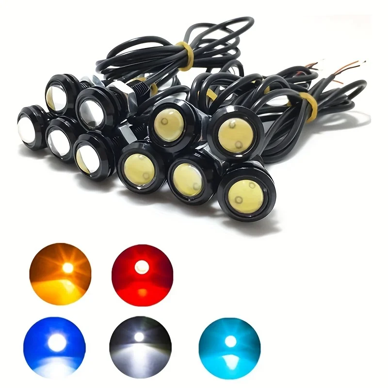 مصباح تشغيل نهاري للسيارة ، مصباح رقم ترخيص دراجة نارية عالمي ، مصباح ليد تلقائي ، عين النسر ، نحيف للغاية ، عاكس ، 18: #1