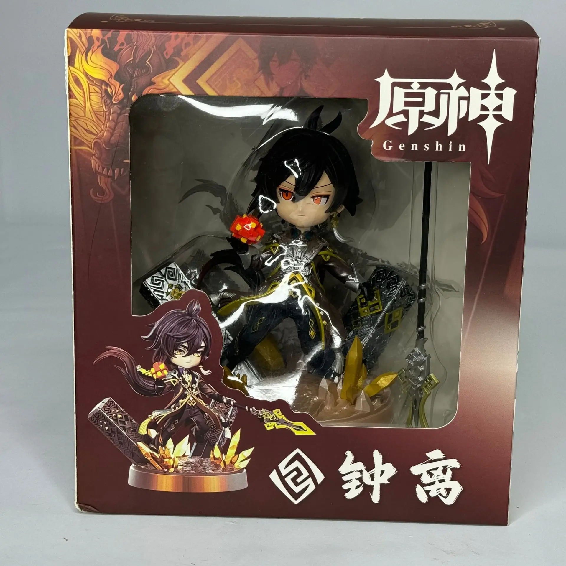 Genshin Impact Periperhal q-アクションフィギュア,gkの美しい像,アニメコレクションモデル,机の装飾玩具,zhongliギフト