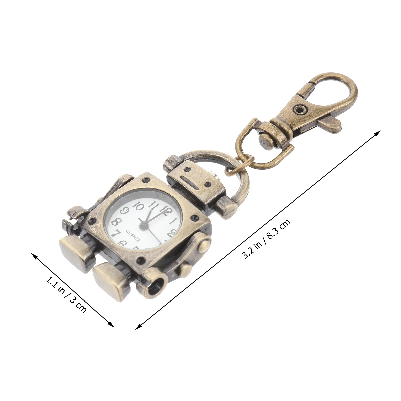 빈티지 로봇 모양의 열쇠 고리, 시계 펜던트, 레트로 미스, 포켓 시계