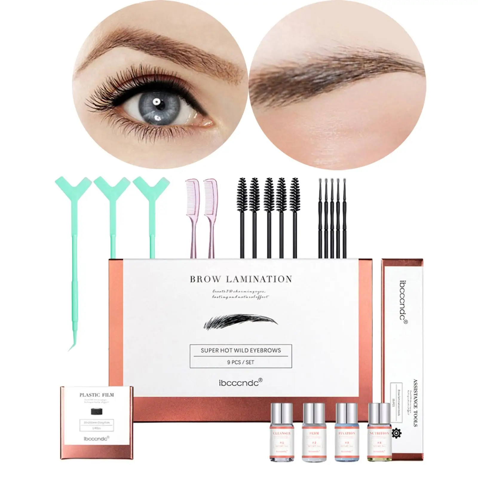 Laminierungsset mit Styling-Stick, trendig, mit Augenbrauenkamm, Starter-Set für Augenbrauen, Dauerwelle, Augen-Make-up, Profis, Anfänger, Frauen