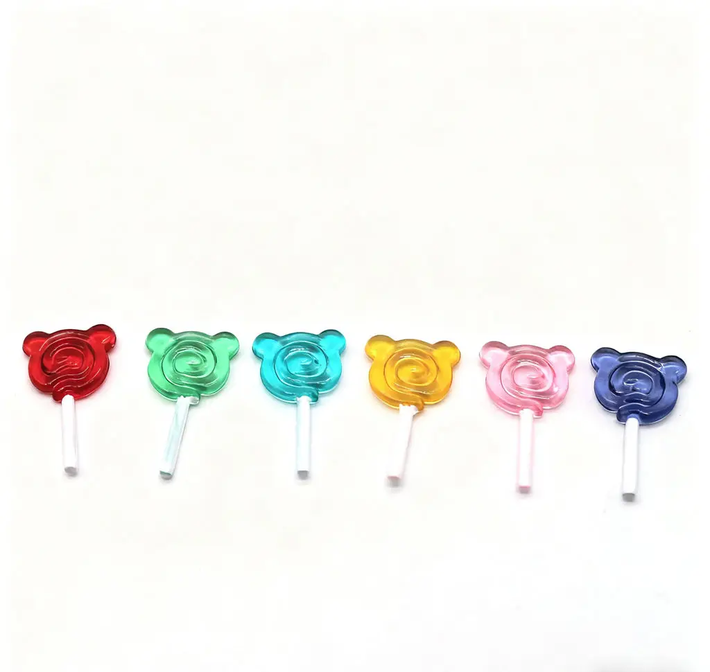 30 szt. Miniaturowe lizaki do domku dla lalek - Mikroakcesoria do zabawy z jedzeniem, kolorowe, małe cukierki w kształcie misia do dekoracji domku dla lalek