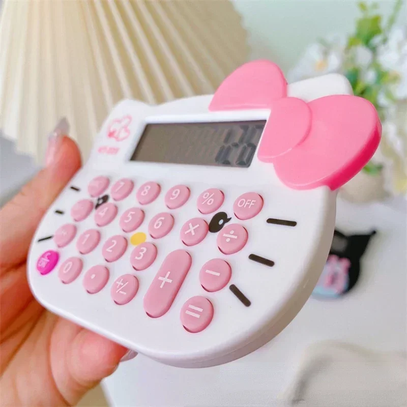 Anime Figure Sanrio Kawaii Kuromi Hello Kitty 8 Digits Mini Calculator Office School Student Accounting Creative Ideas Wholesale