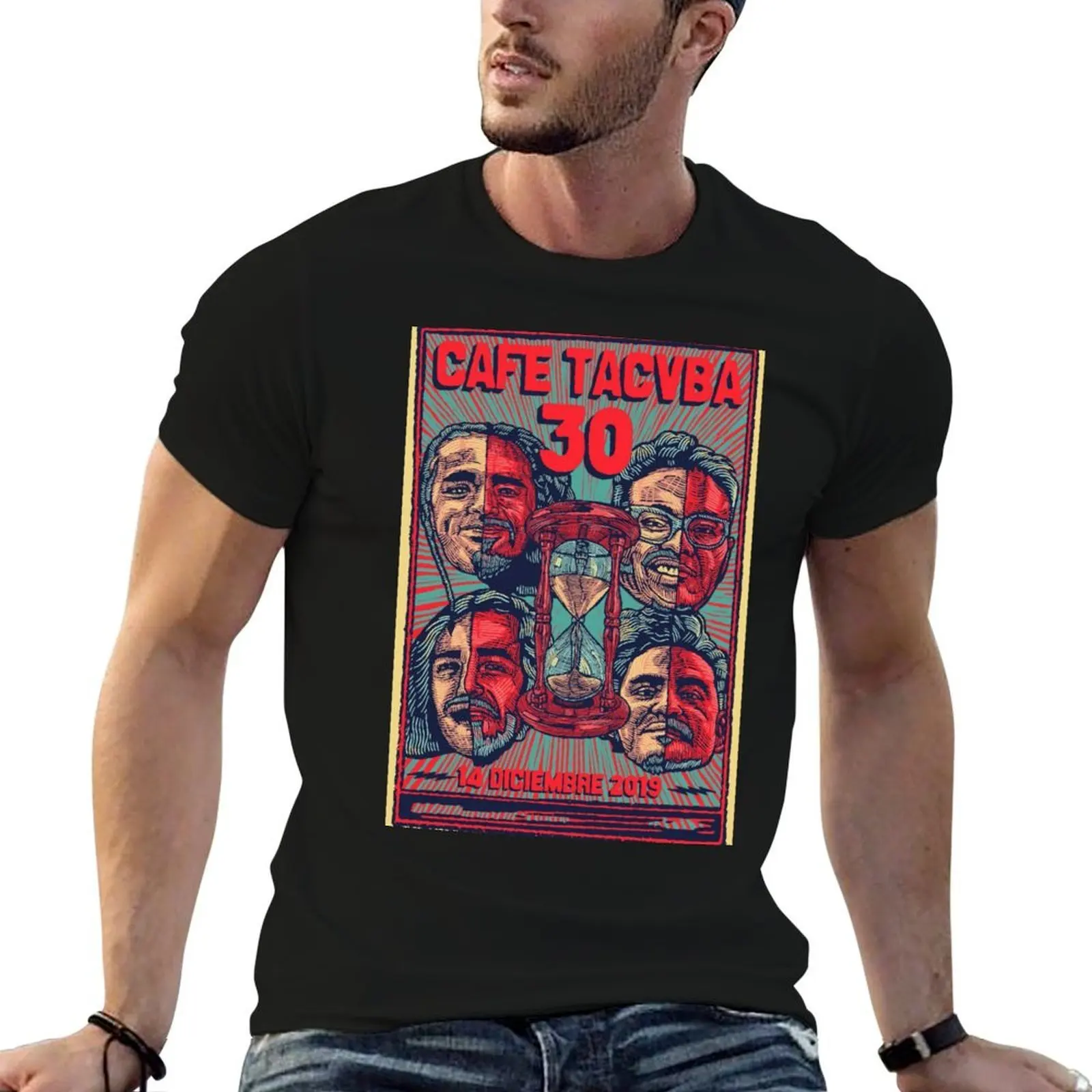

Vintage CAFE TACUBA 30 tour T-Shirt man t shirt summer t shirts for man graphic vintage T-Shirt