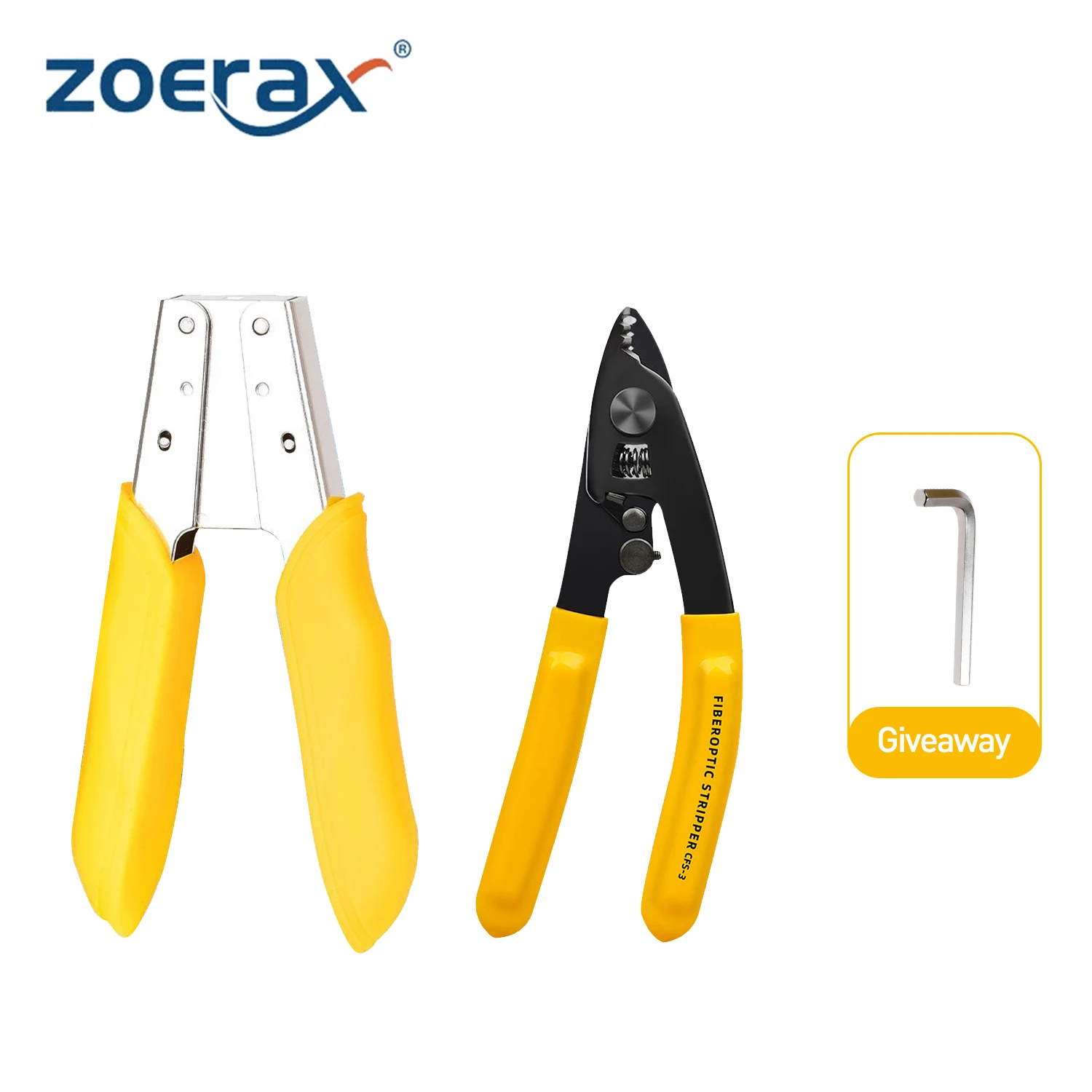 

ZoeRax Fiber Optic Stripping Tool Set - Stainless Steel FTTH Cable Stripper and Precision Optical Pliers for Fiber Maintenance