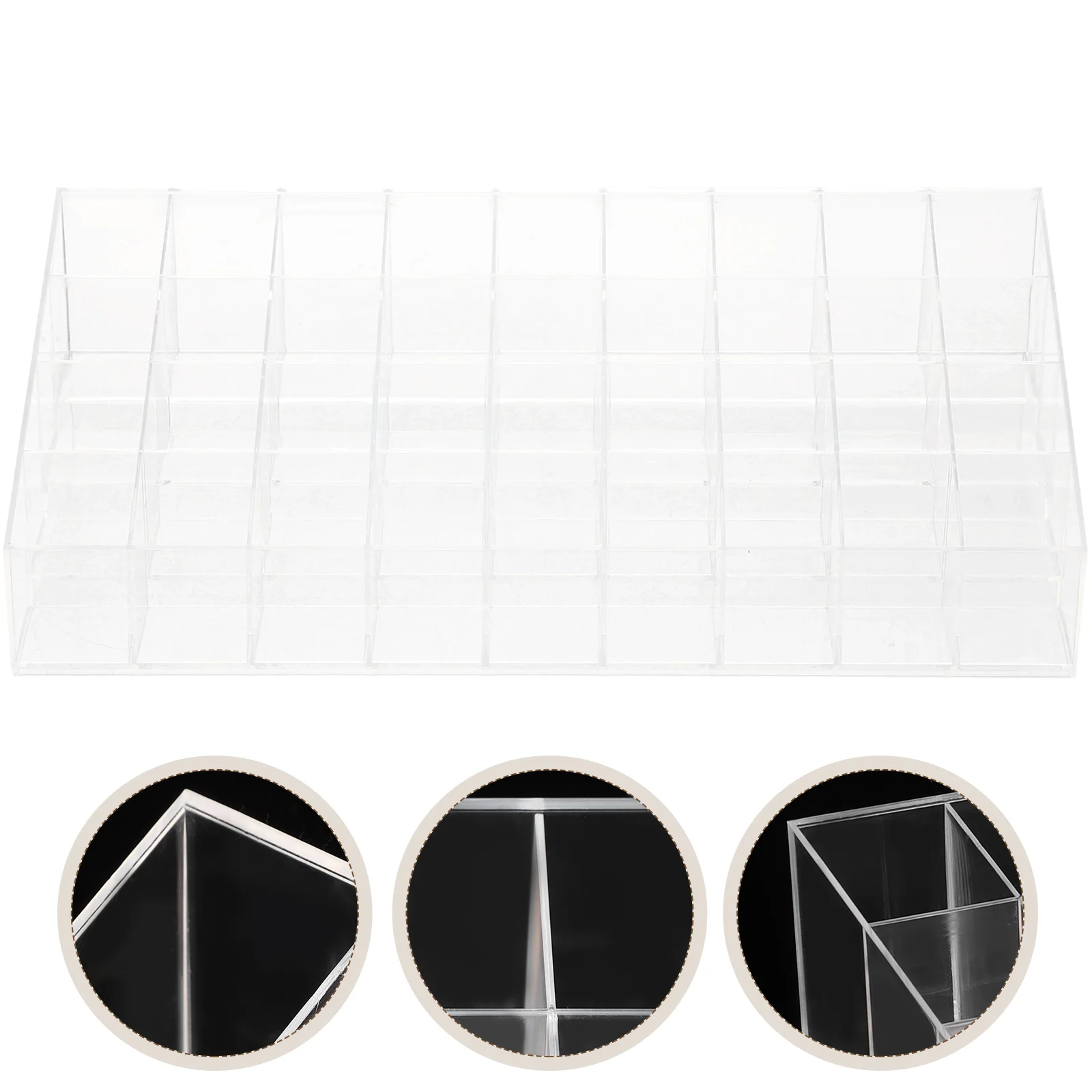 Lipstick Organizer Transparent Makeup Storage Box Large Capacity for Lip Gloss Dip Powder Desktop Holder Vanity