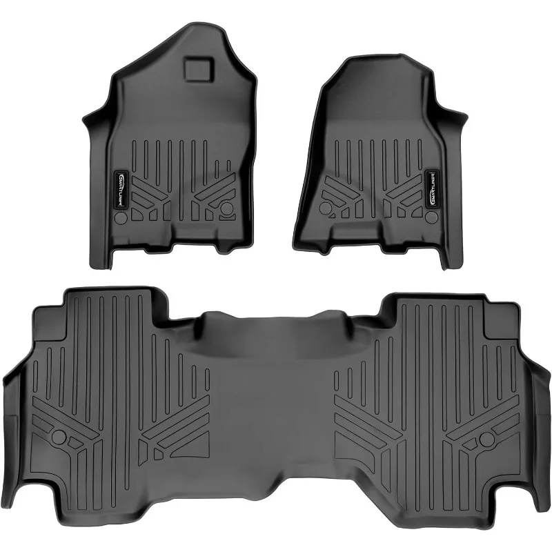 US Custom Floor Mats 2 Row Liner Set Black Compatible with 2019-2022 Ram 1500 Quad Cab Vinyl Floor Without Rear