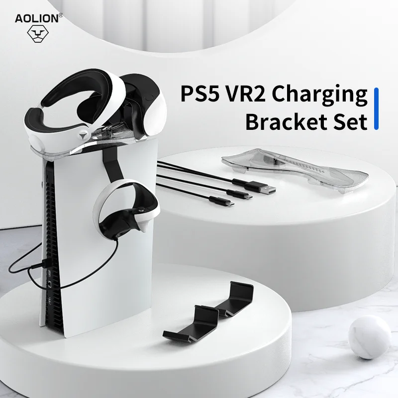 

For PlayStation 5 Headphone Stand Game Controller Holder Hook Hanger top tray Set With Charger Cable For PS5 Game Accessories