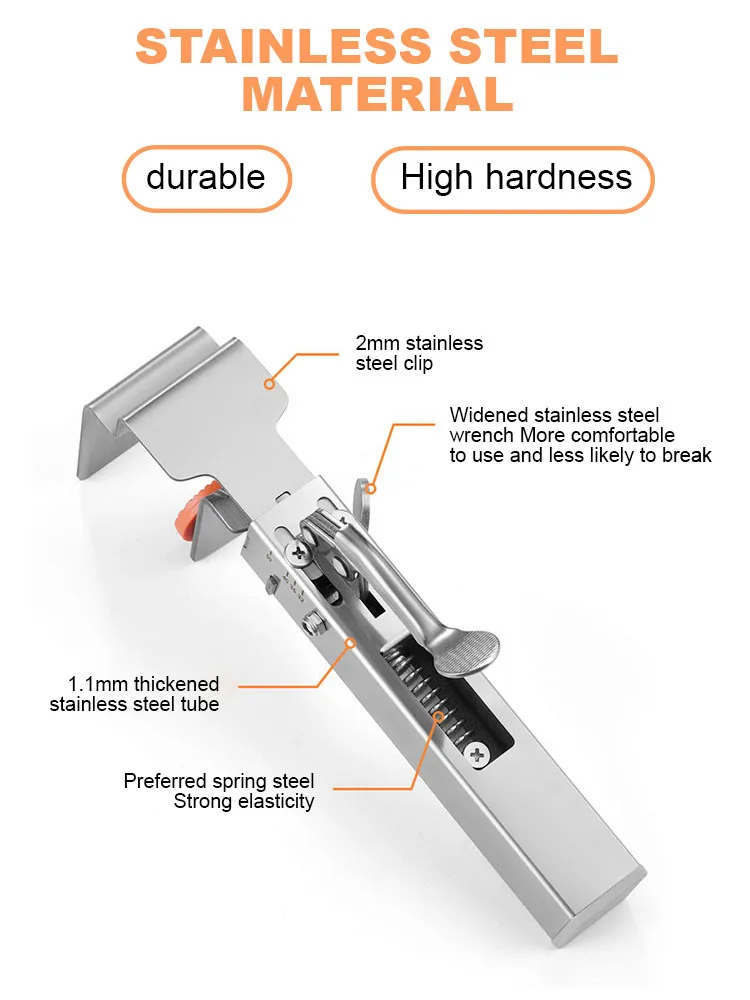 Adjustable Drawer Fixing Clamp Universal Drawer Fixing Clip Stainless Steel Drawer Front Installation Clamps Woodworking Clamp