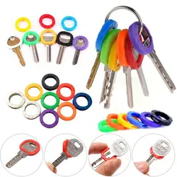 32Pcs Keycap Plastic Keys Identification Covers Key Marker Rings Rubber Key Head Protectors House Keys Caps Colorful Key Toppers