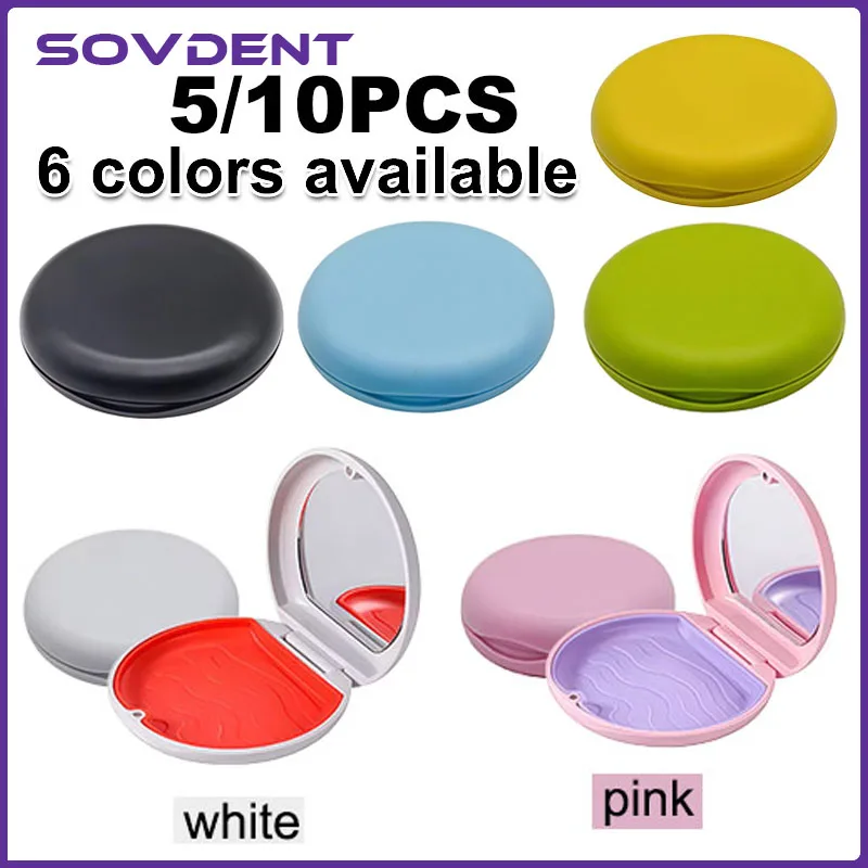 5Pc Orthodontic Case Teeth Denture Storage Case Mouth Guard Aligner Braces Orthodontics Container Oral Hygiene Supplies Organize