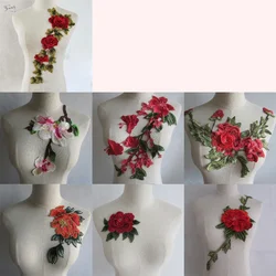 lace 3D flower clothing embroidery applique DIY craft sewing lace collar fabric trim venise Decoration accessory neckline