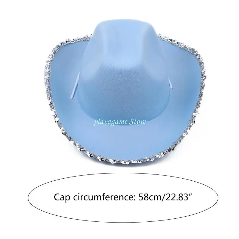 Y88A – chapeau Cowgirl pour mariées, chapeau Cowboy élégant, JazzHat, accessoires fête pour femmes